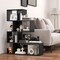 Black 5-Tier S-Shaped Bookshelf Geometric Z-Shelf Bookcase with Open Cubes